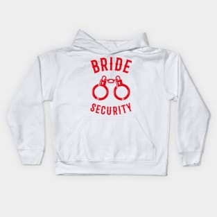 Bride Security – Handcuffs (Hen Party / Red) Kids Hoodie